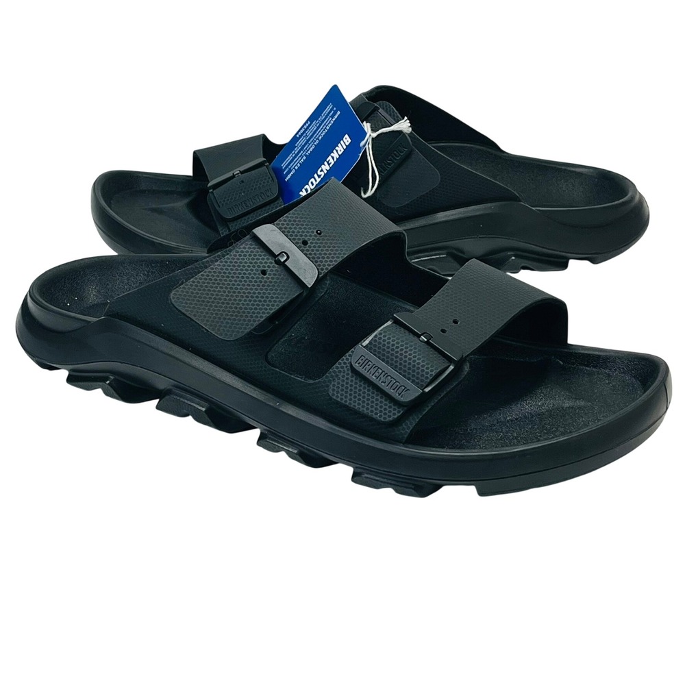 Birkenstock Mogami Terra Sandal Mens 43 10 Apex Black Stealth 2-Strap Slide New